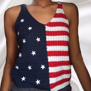 Tank top, American flag, knitted